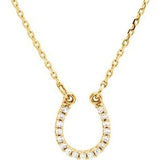 14K Yellow .07 CTW Diamond Horseshoe 16" Necklace - Siddiqui Jewelers
