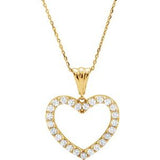 14K Yellow 1 CTW Diamond Heart 18" Necklace - Siddiqui Jewelers