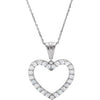 14K White 1 CTW Diamond Heart 18" Necklace - Siddiqui Jewelers