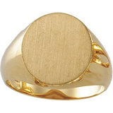 18K Yellow 16x14 mm Oval Signet Ring - Siddiqui Jewelers