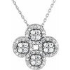 14K White 1/2 CTW Diamond Clover 18" Necklace - Siddiqui Jewelers