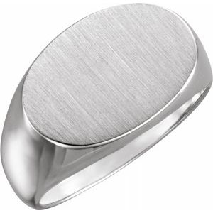 Sterling Silver 18x12 mm Oval Signet Ring - Siddiqui Jewelers