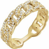 14K Yellow 1/4 CTW Diamond Stackable Chain Link Ring -Siddiqui Jewelers