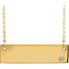 14K Yellow .03 CT Diamond Bar 18" Necklace without Engraving - Siddiqui Jewelers