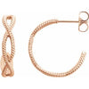 14K Rose 17x3.6 mm Rope Hoop Earrings - Siddiqui Jewelers
