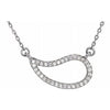 14K White 1/6 CTW Diamond Paisley 18" Necklace - Siddiqui Jewelers