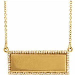 14K Yellow 1/6 CTW Diamond Bar 18" Necklace - Siddiqui Jewelers