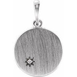 14K White .005 CTW Diamond Engravable Pendant - Siddiqui Jewelers