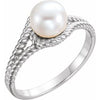 Sterling Silver 7 mm White Freshwater Pearl Rope Ring - Siddiqui Jewelers