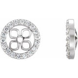 14K White 6 mm ID 1/6 CTW Diamond Earring Jackets-Siddiqui Jewelers