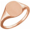 14K Rose 11x9 mm Oval Signet Ring - Siddiqui Jewelers