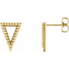 14K Yellow Beaded Triangle Earrings - Siddiqui Jewelers