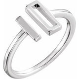 14K White Bar Ring - Siddiqui Jewelers