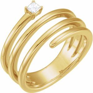 14K Yellow 1/10 CTW Diamond Freeform Ring - Siddiqui Jewelers