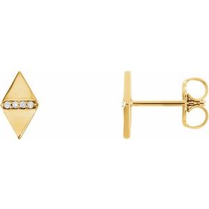 14K Yellow .025 CTW Diamond Geometric Earrings - Siddiqui Jewelers