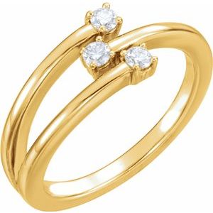 14K Yellow 1/5 CTW Diamond Freeform Ring - Siddiqui Jewelers