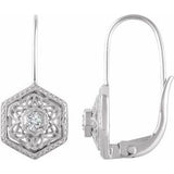 14K White .06 CTW Diamond Filigree Earrings - Siddiqui Jewelers