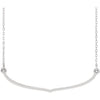 14K White Freeform Bar 16-18" Necklace - Siddiqui Jewelers