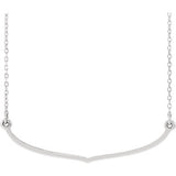14K White Freeform Bar 16-18" Necklace - Siddiqui Jewelers