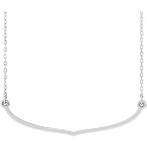 Sterling Silver Freeform Bar 16-18" Necklace - Siddiqui Jewelers