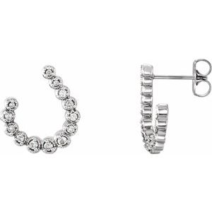 14K White 1/4 CTW Diamond Freeform Earrings - Siddiqui Jewelers