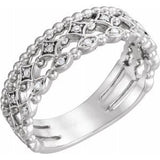 14K White 1/8 CTW Stackable Diamond Ring - Siddiqui Jewelers