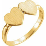14K Yellow 13.8x7 mm Double Heart Signet Ring - Siddiqui Jewelers