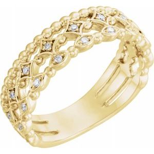 14K Yellow 1/8 CTW Stackable Diamond Ring - Siddiqui Jewelers