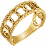 14K Yellow Geometric Rope Ring - Siddiqui Jewelers