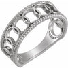 14K White Geometric Rope Ring - Siddiqui Jewelers