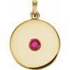 14K Yellow Ruby Disc Pendant - Siddiqui Jewelers
