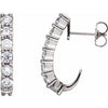 14K White 1 3/8 CTW Diamond J-Hoop Earrings - Siddiqui Jewelers