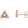 14K Rose 1/8 CTW Diamond Triangle Earrings - Siddiqui Jewelers