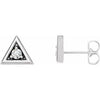 14K White 1/8 CTW Diamond Triangle Earrings - Siddiqui Jewelers