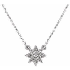 Sterling Silver Star 16-18" Necklace - Siddiqui Jewelers