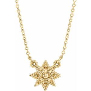 14K Yellow Star 16-18" Necklace - Siddiqui Jewelers