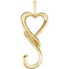 14K Yellow 32.5x12.75 mm Heart Pendant - Siddiqui Jewelers