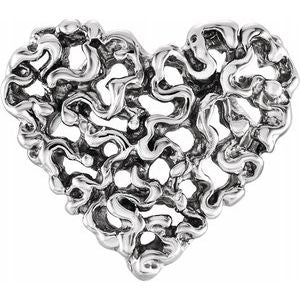 14K White Heart Pendant - Siddiqui Jewelers