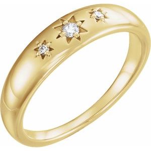 14K Yellow .05 CTW Diamond Starburst Ring - Siddiqui Jewelers