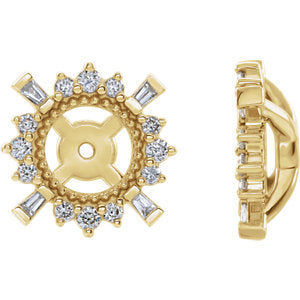 14K Yellow 1/6 CTW Diamond Earrings Jackets with 4.9 mm ID - Siddiqui Jewelers