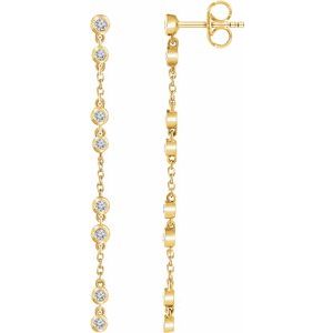 14K Yellow 1/3 CTW Diamond Chain Earrings - Siddiqui Jewelers