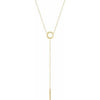 14K Yellow Circle & Bar "Y" 16-18" Necklace - Siddiqui Jewelers