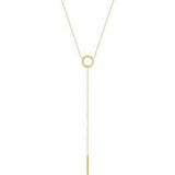 14K Yellow Circle & Bar "Y" 16-18" Necklace - Siddiqui Jewelers