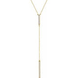 14K Yellow 1/5 CTW Diamond Bar "Y" 16-18" Necklace - Siddiqui Jewelers