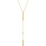 14K Yellow .06 CTW Diamond Bar 16-18" Necklace - Siddiqui Jewelers