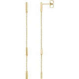 14K Yellow Bar Chain Earrings - Siddiqui Jewelers