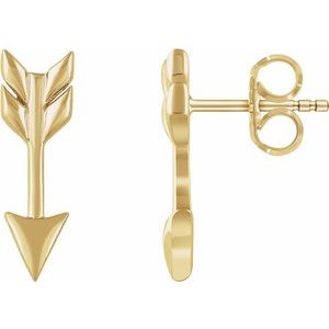 14K Yellow Arrow Earrings - Siddiqui Jewelers