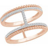 14K Rose 1/5 CTW Diamond Negative Space Ring - Siddiqui Jewelers