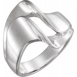 14K White 18 mm Freeform Remount Ring - Siddiqui Jewelers