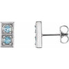 14K White Aquamarine Two-Stone Earrings - Siddiqui Jewelers